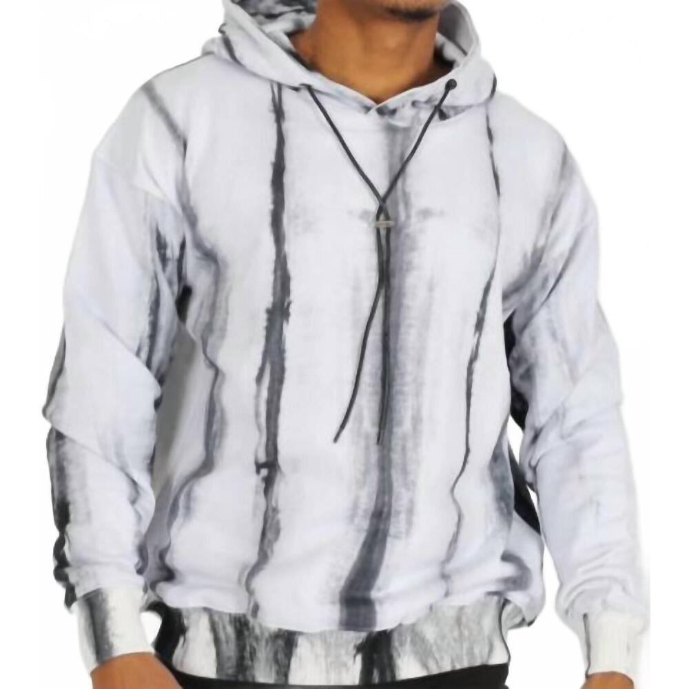 NEW ZAYNE PARIS men's tie dye hooded sweatshirt in white